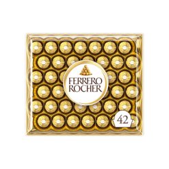 Ferrero Rocher Pralines Covered in Milk Chocolate and Nuts Hamper – Box of 42 (525g)