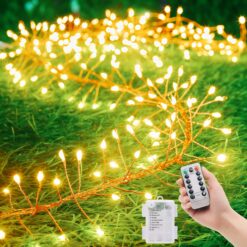 1 Fairy String Lights, 200u002F100u002F50 LED Bulbs, 8 Modes with Remote Control and Timer, Indooru002FOutdoor Battery-Powered Classic Decoration Lighting for Bedroom Parties, Garden Tree Decorations, Christmas Halloween Holiday Decor Halloween decorations, Chrismas decorations