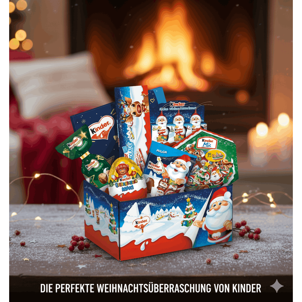 Ferrero Kinder Chocolate Christmas Box 750 g ?C Gift Box with Kinder Bars for Christmas & Advent Season ?C Sweet Gift Idea for Chocolate Fans & Kids