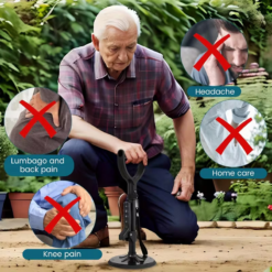 Dual-Handle Cane with Height-Adjustable Standing Support Aluminum alloy construction Suitable for indooru002Foutdoor use and stair assistance