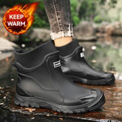 Women'S Fashion Snow Boots, Sporty Short Boots, Unisex Outdoor Rain Boots with Fleece Lining and Thickened Anti-Slip Warmth for Winter Hiking & Travel, Perfect Christmas Gift